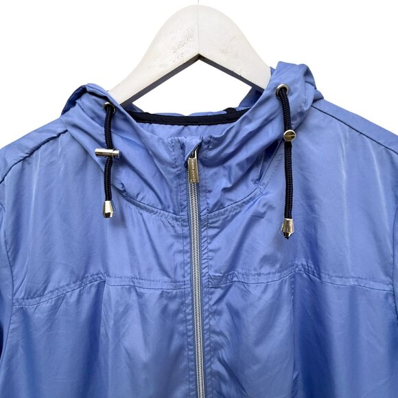 Susan Graver Windbreaker Jacket Plus Size 1X Purple Light Anorak Packable Hooded - Picture 3 of 11